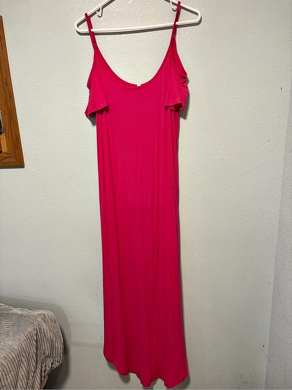 White Mark Cold Shoulder Maxi Sundress Pink Size Large